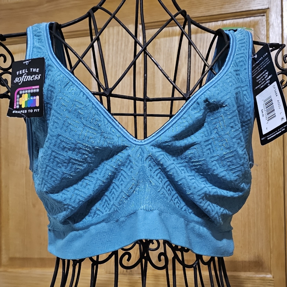 Bali Women's Comfort Revolution Wireless Bra, Full-Coverage Teal, Large, NWT